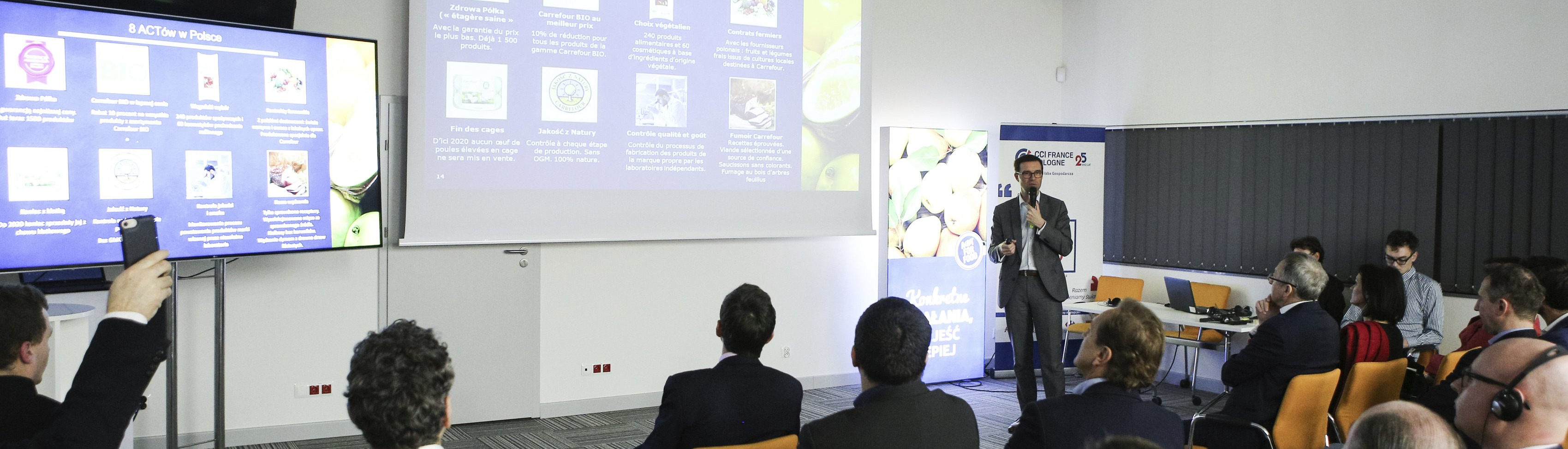 Carrefour promuje transformację żywieniową i edukuje na temat bio w środowisku biznesu francuskiego w Polsce